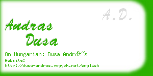 andras dusa business card